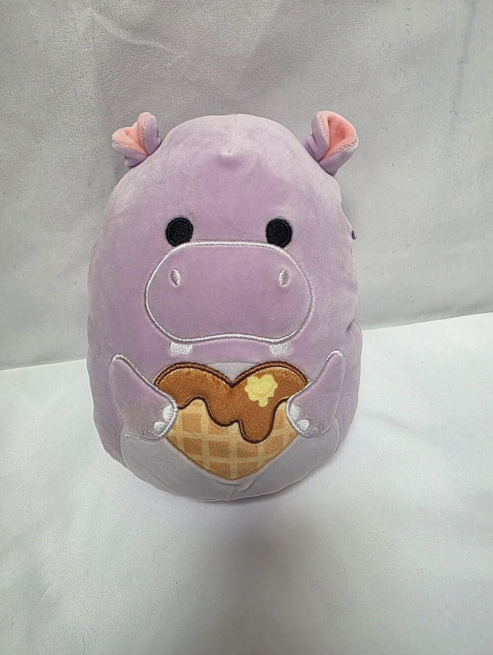 Squishmallows Hanna Purple Hippo 8" Heart Waffle Plush Jazwares